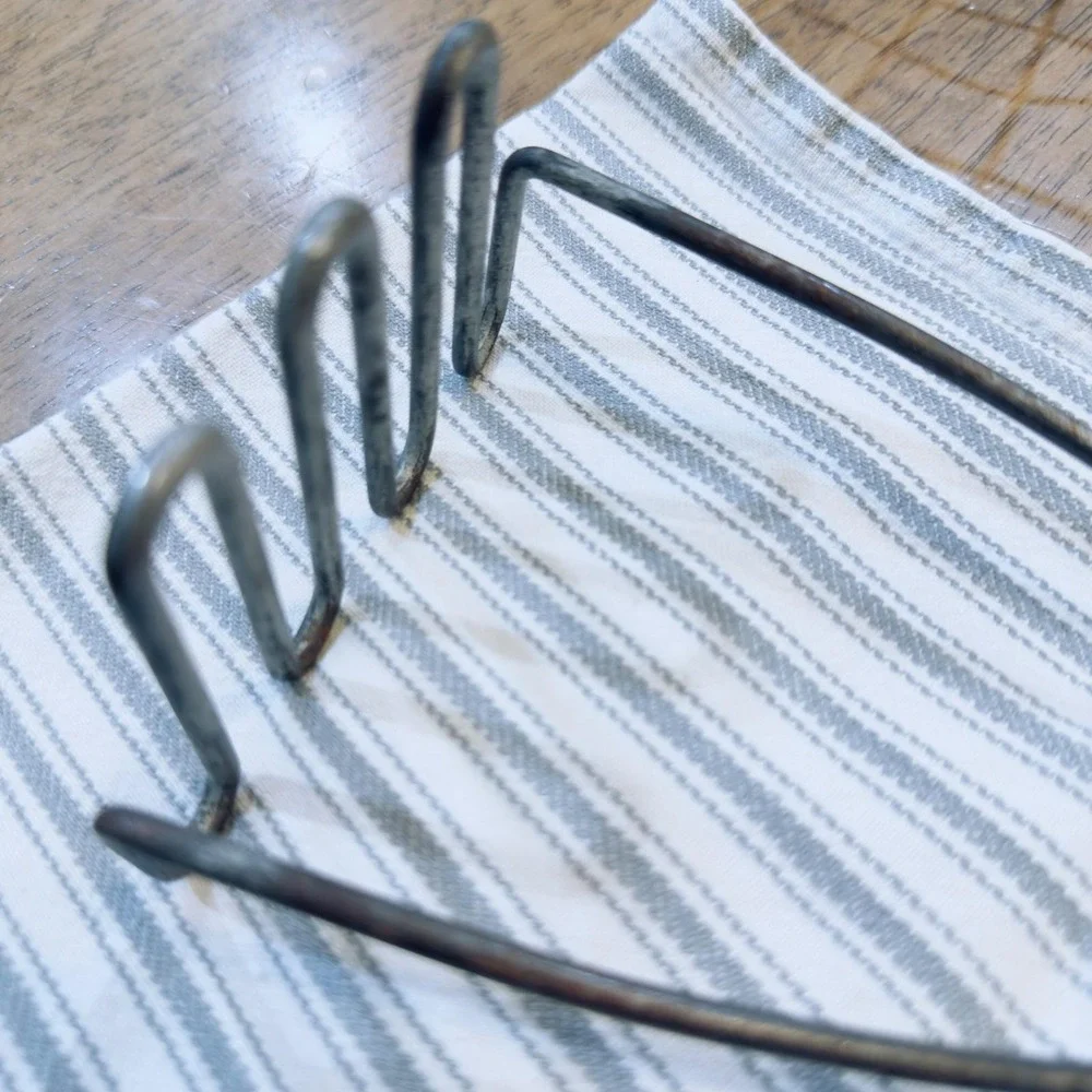 Vintage Primitive Potato Masher Zigzag Wire Wood Handle Rustic Farmhouse Tool